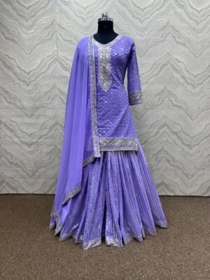 Designer Georgette 3 Piece Salwar Kameez For Women And Girls, Party Wear Palazzo Suit, Sharara Suit For Women, Fully Stitched Kurta Kurti Set